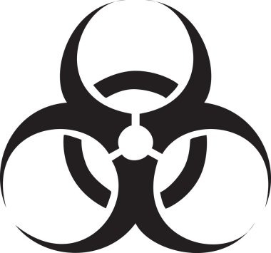 Black biohazard symbol isolated against a white background. clipart