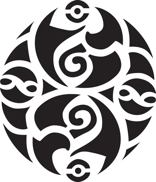 Diseño Irlandés Celta Negro Abstracto Aislado Sobre Fondo Blanco — Vector de stock