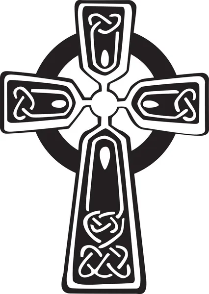 Una Ilustración Una Cruz Celta Con Hermoso Diseño Aislado Sobre — Archivo Imágenes Vectoriales
