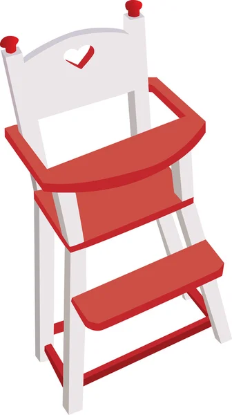 Vectorized Wooden High Chair Children Safe Chair Heart — Stock Vector