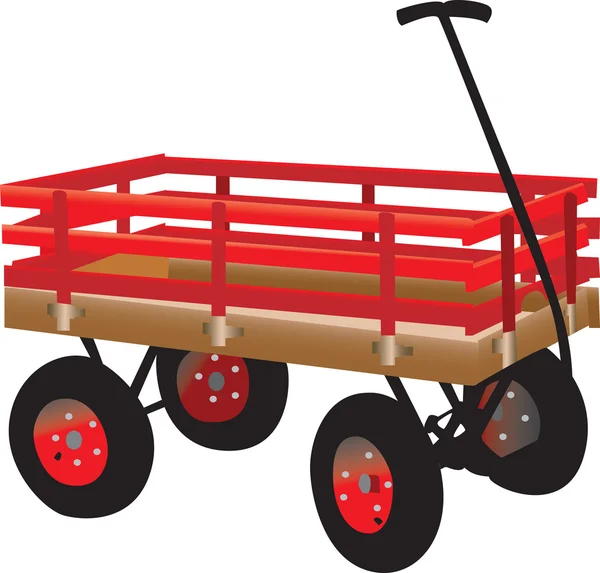 Ljusa Röda Barnens Hand Lastbil Fullt Vektoriserat Och Skalbar — Stock vektor