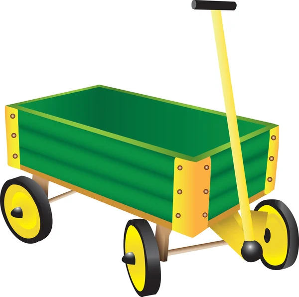 Green Toy Wagon — Stock Vector