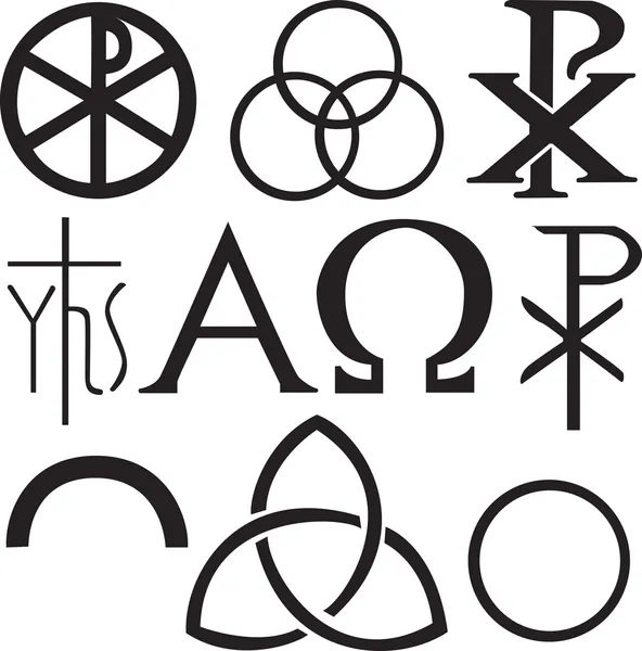 Conjunto de símbolos cristianos — Vector de stock