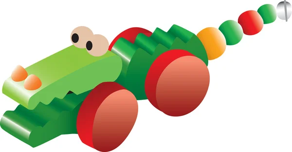 Ilustração Colorida Brinquedo Infantil Crocodilo Isolado Contra Fundo Branco — Vetor de Stock