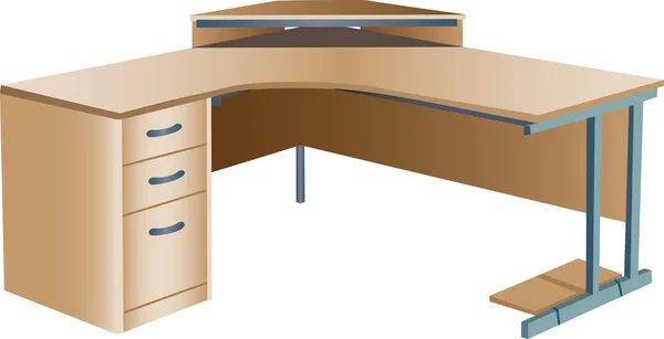 Açılı köşe ofis Masası — Stok Vektör