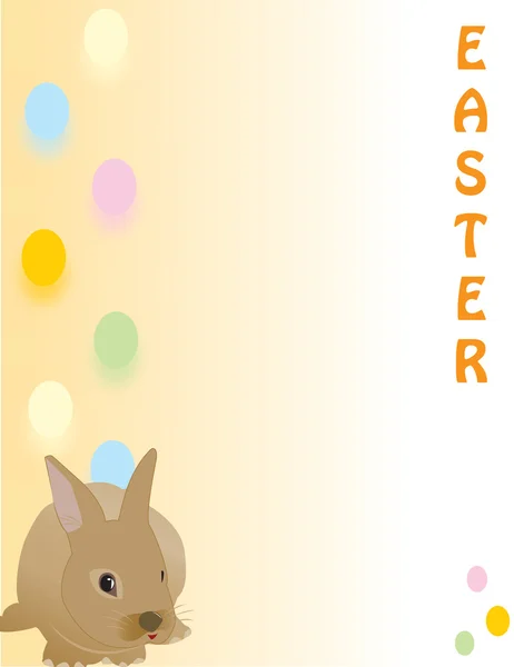 Cute Easter Rabbit Great Quick Card Paper Card Fully Vectorized — Stock Vector