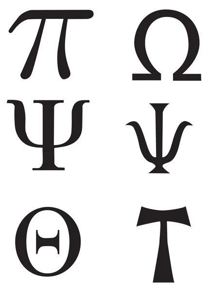 Sinais e símbolos gregos - tatuagem — Vetor de Stock