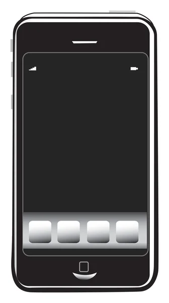 私は携帯電話のタイプ 写真リアルなタッチスクリーン電話 — ストックベクタ