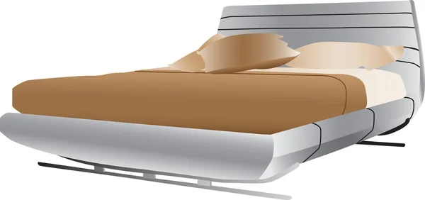 Роскошная двуспальная кровать — стоковый вектор