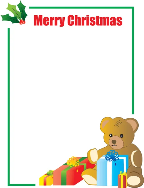 简单名片设计 若要创建自定义的礼品卡 礼品和玩具熊 完全的矢量 — 图库矢量图片