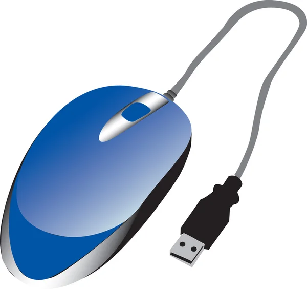 Ratón USB azul — Vector de stock