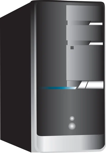 白色背景上孤立的个人计算机塔的插图 — 图库矢量图片