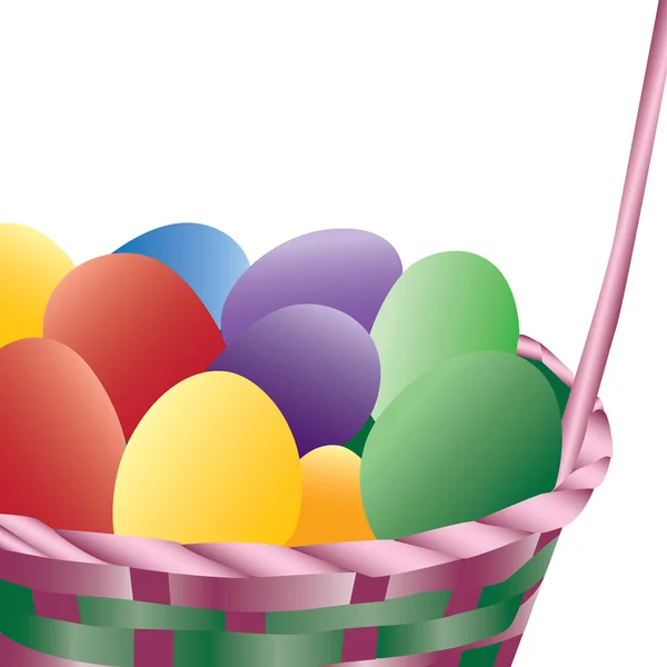 Cesta de huevos de Pascua — Vector de stock