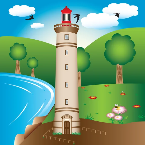 Lighthouse illustration — Stock Vector