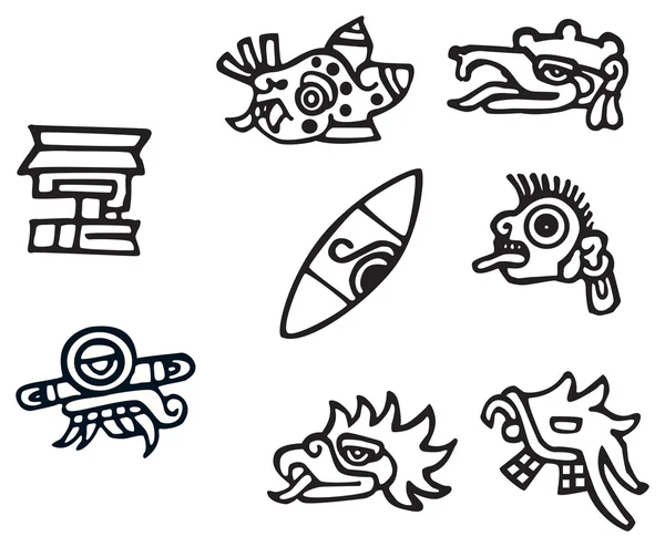 Mayan Symbols Great Artwork Tattoos Lots Inca Signs Symbol — Stock Vector