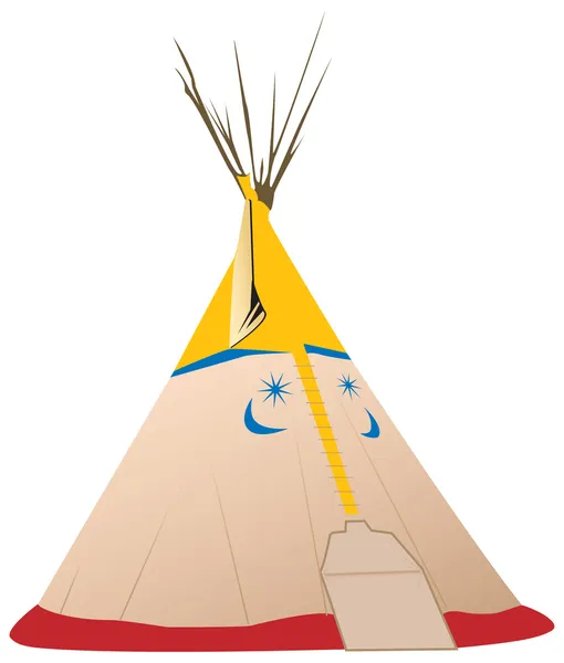Векторні ілюстрації Tipi - американських індіанців — стоковий вектор