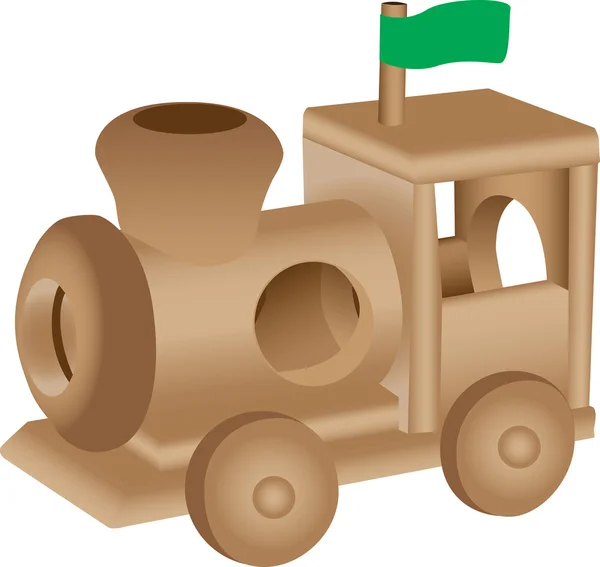 Иллюстрация деревянного игрушечного поезда — стоковый вектор
