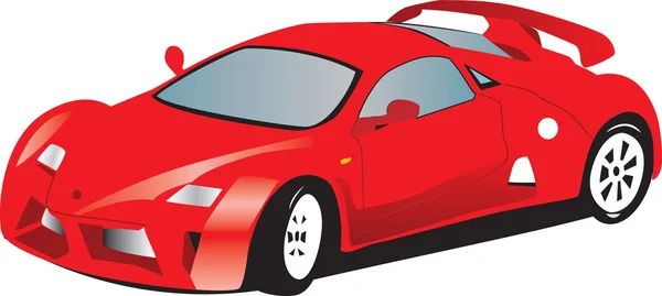 Illustration Une Voiture Sport Jouet Rouge Isolé Sur Fond Blanc — Image vectorielle