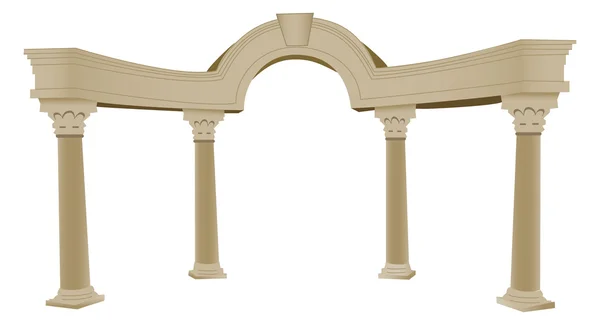 3D-s görög arch és oszlop — Stock Vector