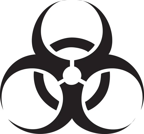 Svart Biohazard Symbol Isolerade Mot Vit Bakgrund — Stock vektor