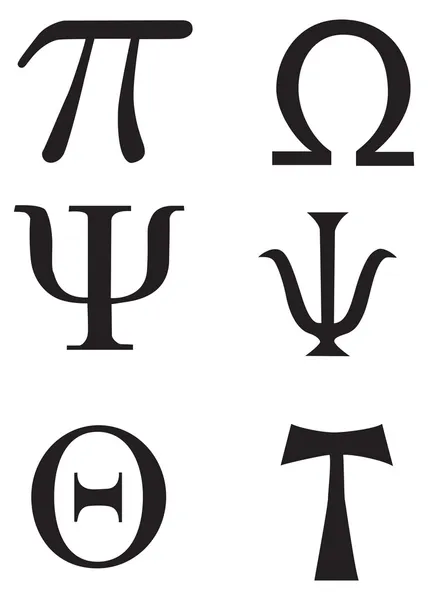 Tanda-tanda dan simbol Yunani - tato - Stok Vektor