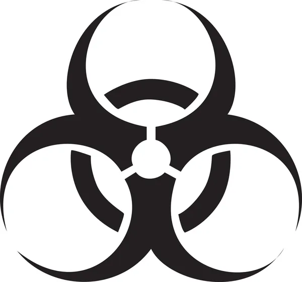 Black Biohazard Symbol Isolated White Background — Stock Vector