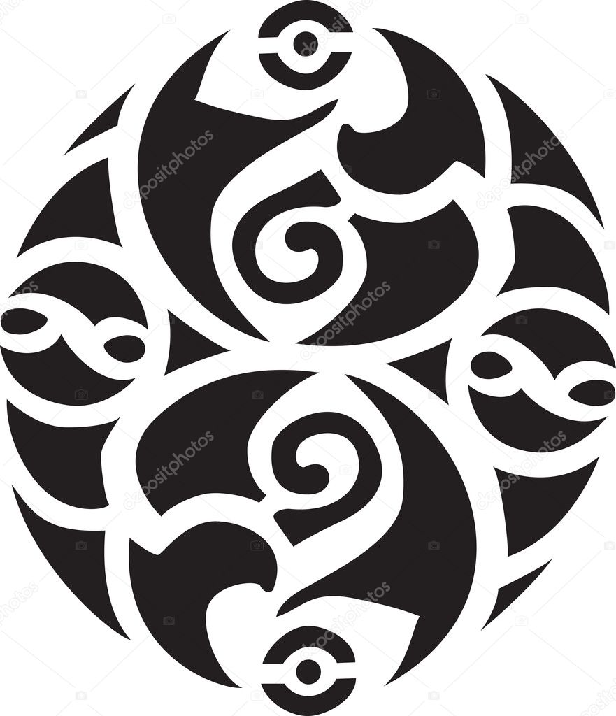 Abstract black Irish-Celtic design isolated on a white background.