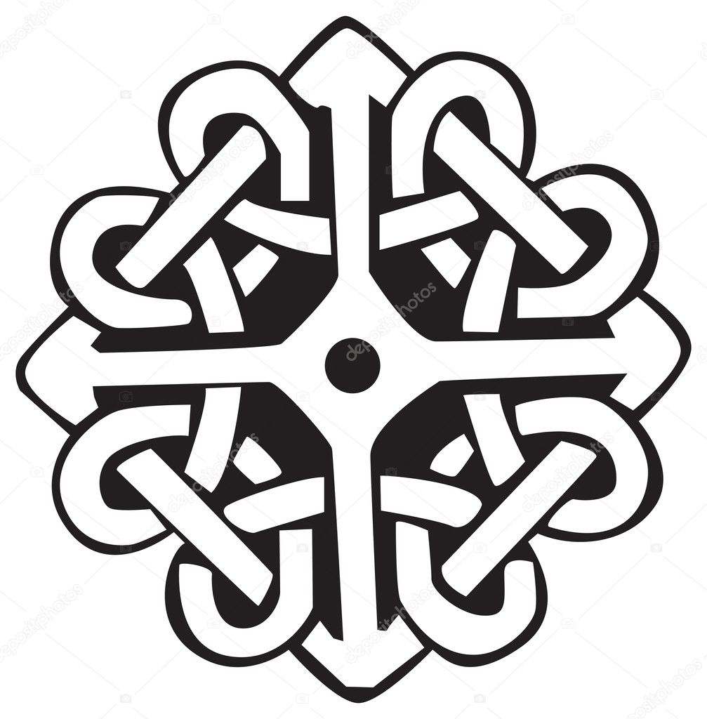 An illustration with a design of a Celtic symbol, isolated on white background.