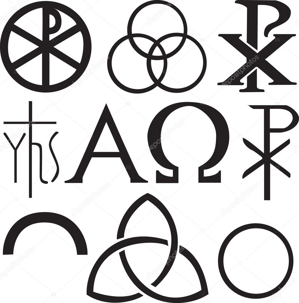 Set of christian symbols