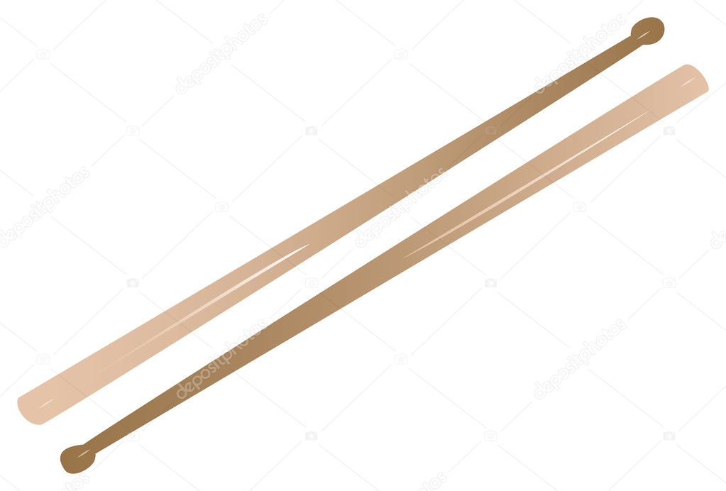 Vectorized drum sticks, can be fully scaled