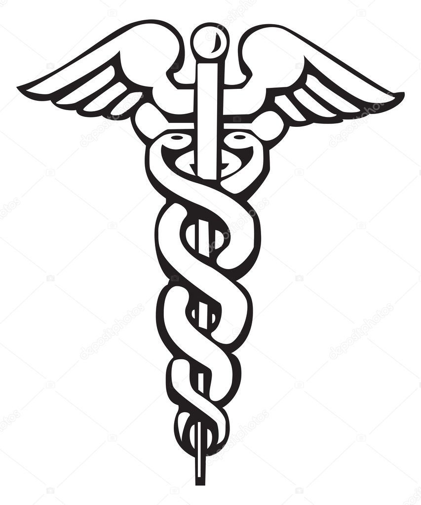 Caduceus medical symbol with two snakes sword and wings - Caduceus - Magnet  | TeePublic