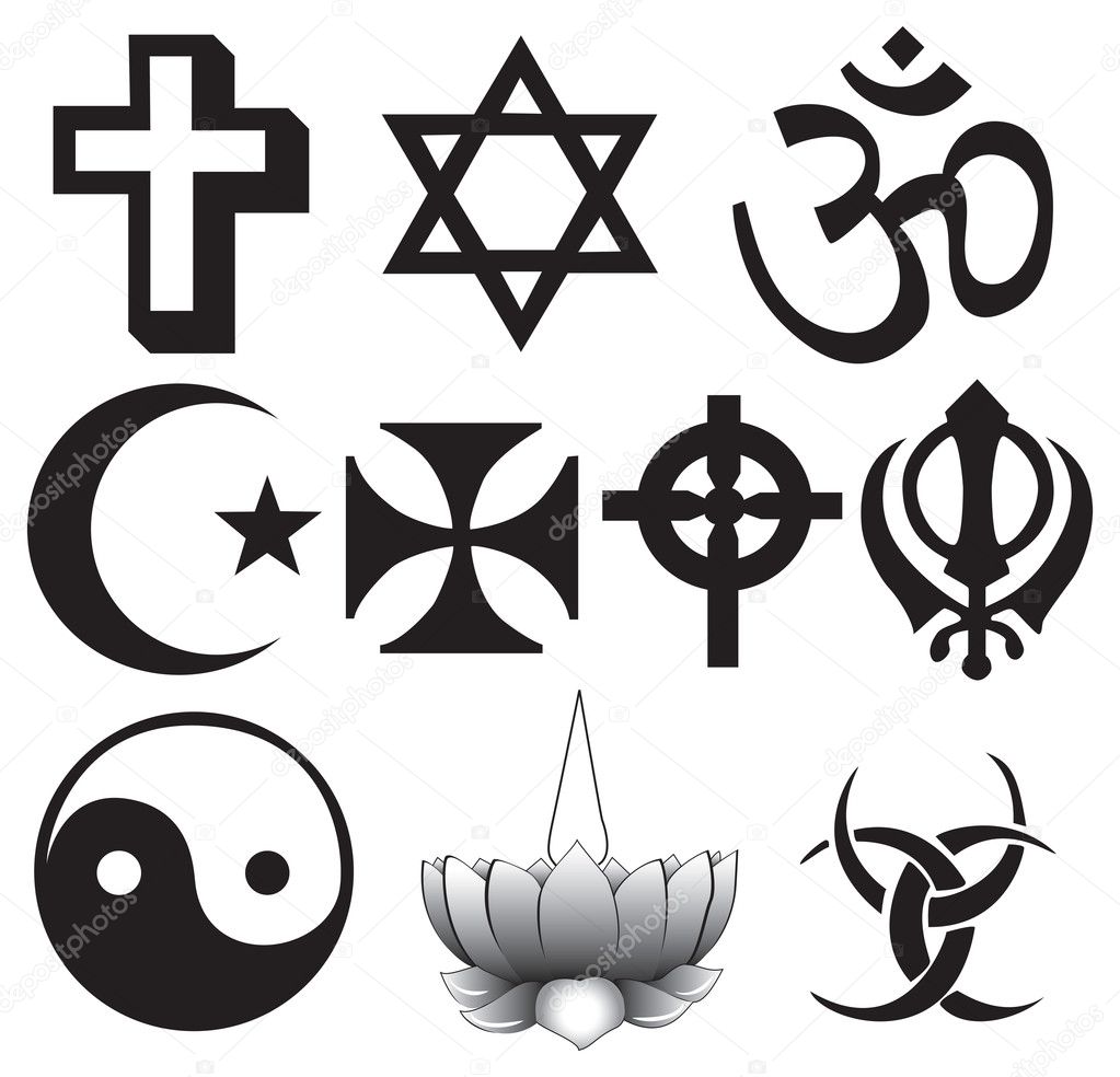 Different religions symbols - ten different symbols fully scalable