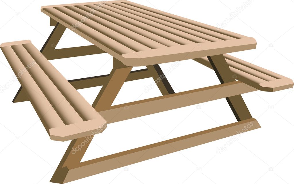cartoon picnic table