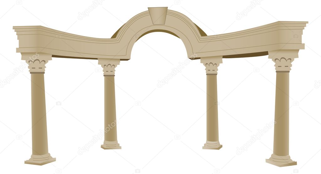 3D Greek arch and column