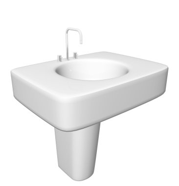 Modern lavabo veya lavabo musluk ve sıhhi tesisat armatürleri gizli