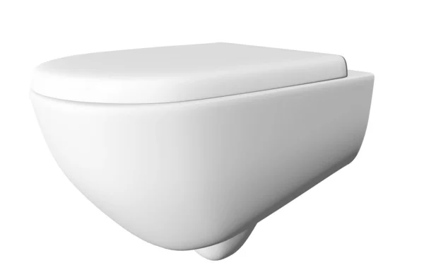 Moderna cerámica blanca y tazón de baño de acrílico y tapa, aislado contra un wh — Foto de Stock