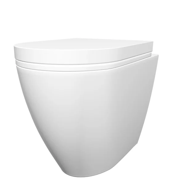Moderna cerámica blanca y tazón de baño de acrílico y tapa, aislado contra un wh —  Fotos de Stock