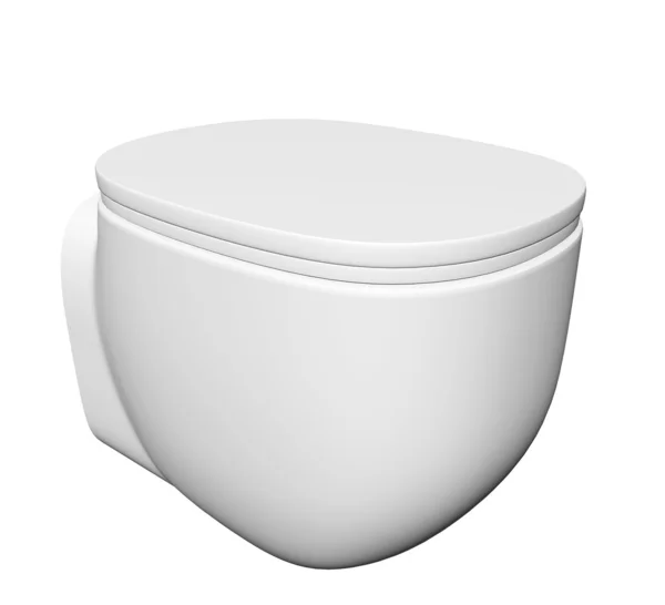 Moderna cerámica blanca y tazón de baño de acrílico y tapa, aislado contra un wh —  Fotos de Stock