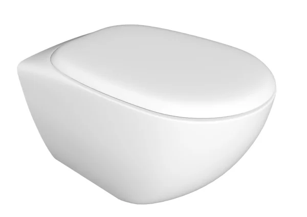 Modern white ceramic and acrylic toilet bowl and lid, isolated against a wh — Stock Photo, Image