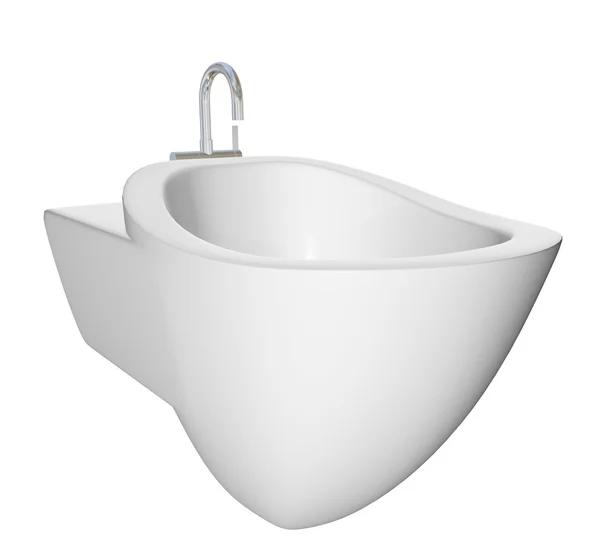 Diseño de bidé redondo para baños. Ilustración 3D — Foto de Stock