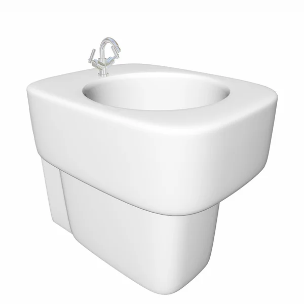 Diseño de bidé redondo para baños. Ilustración 3D — Foto de Stock