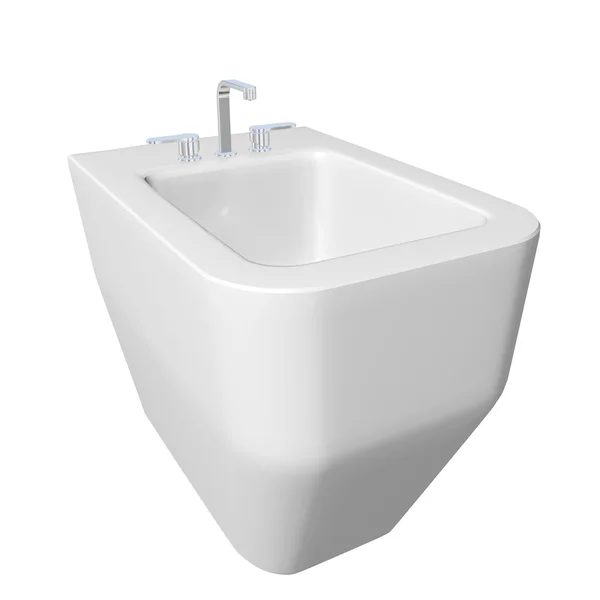 Square bidé design för badrum. 3D illustration. — Stockfoto