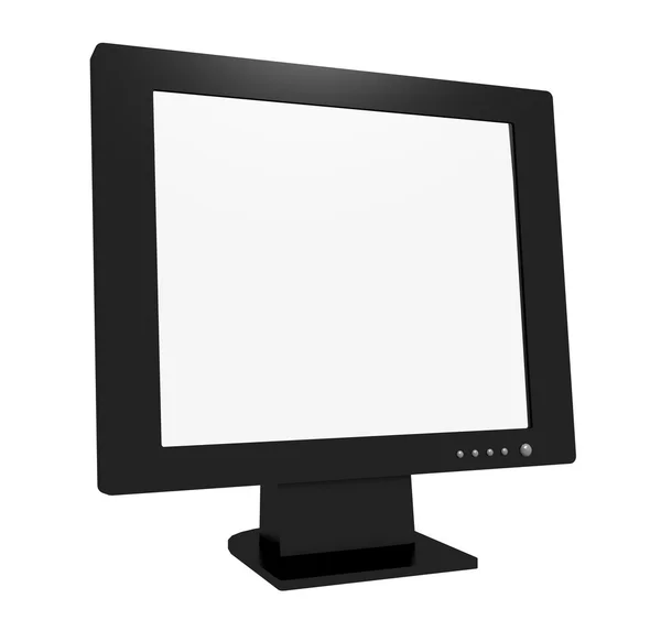 Einfacher LCD-Bildschirm mit einem leeren Bildschirm 3D-Illustration. — Stockfoto