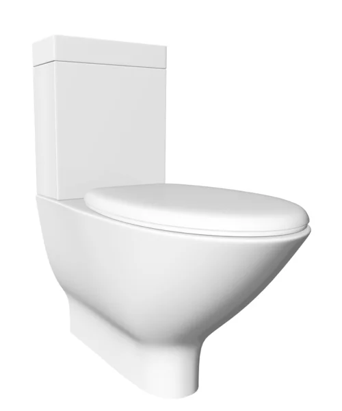 Moderne weiße Keramik und Acryl Toilettenschüssel und Deckel, isoliert gegen eine wh — Stockfoto