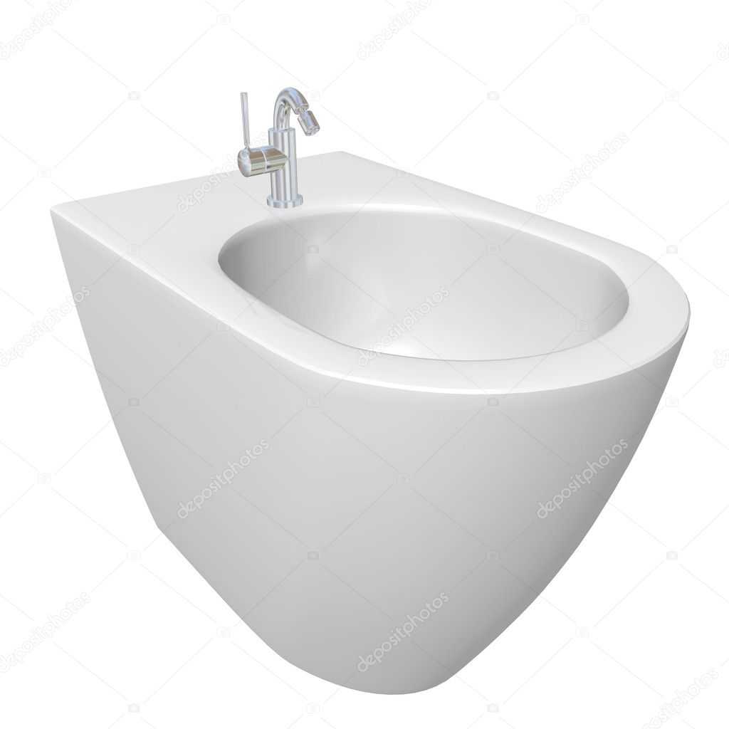 Round bidet design for bathrooms. 3D illustration