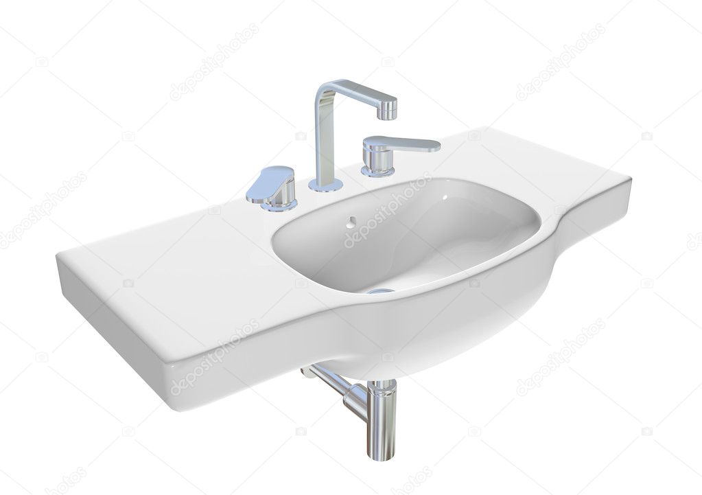 Modern Washbasin Or Sink With Chrome Faucet And Plumbing Fixture Stock Photo By Morphart 5362684 - Bathroom Sink Drain Fixture