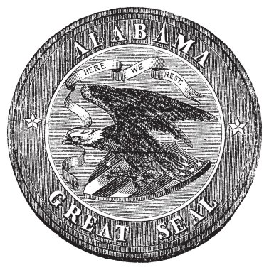 The Great Seal of the State of Alabama vintage engraving. clipart