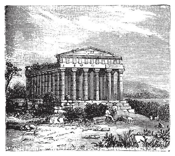 Tempel der Eintracht, templum concordiae, in agrigente, rom, italien — Stockvektor