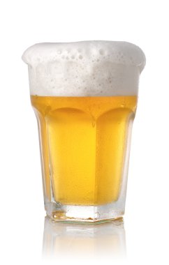 Glass of beer on white clipart