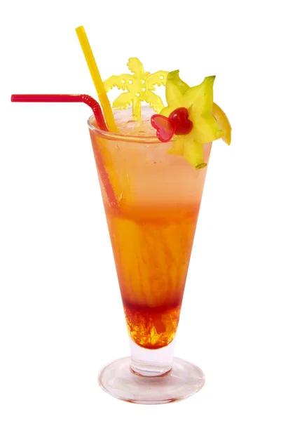 Tequila Sunrise Cocktail Een Witte Achtergrond — Stockfoto